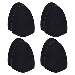 Black 4 Pairs Suede Fabric Non-slip Sole Stickers, Shoe Bottom Grips, Black, 179x128x1mm