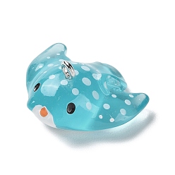 Темно-бирюзовый Подвески из прозрачной смолы на тему морских животных, Подвески в виде рыбок-коньков с железными петлями платинового цвета, темные бирюзовый, 13x25x21.5 мм, отверстие : 2 мм