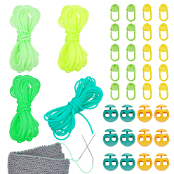 (52) Непрозрачная лаванда 20м 4 цвета полые трубы ПВХ трубчатый шнур из синтетического каучука, с 12шт. 2цветными пластиковыми шнурами-замками и 20шт. 2цветными АБС-пластиковыми маркерами для вязания крючком, разноцветные, резиновый шнур: 2мм, отверстие : 1 мм, 5 м / цвет