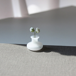 Белый Миниатюрные стеклянные вазы-бутылки, аксессуары для кукольного домика в микроландшафтном саду, декорации реквизита для фотосъемки, белые, 24x17 мм