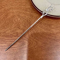 Платина Палочки для еды из эмалевого сплава с листовым сплавом, пластиковые китайские старинные палочки для волос, платина, 180 мм