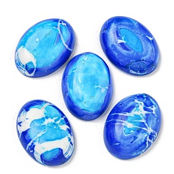 Озёрно--синий Натуральные имперские яшмы кабошоны, окрашенные, овальные, Плут синий, 25x18~18.5x7 мм