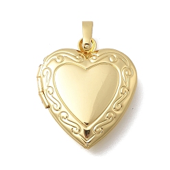 Настоящее золото 18K Подвески-медальоны в форме сердца из латуни ко Дню святого Валентина, без кадмия и без свинца, долговечный, стойки покрытие, реальный 18 k позолоченный, 22.5x19.5x5.5 мм, отверстие : 6.5x3.5 мм