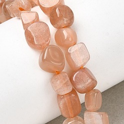 Peach Moonstone Натуральный персиковый лунный камень, самородки, упавший камень, 5~9x5~8.5x3~6 мм, отверстие : 0.8~0.9 мм, около 31 шт / нитка, 7.87'' (20 см)