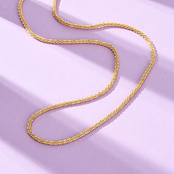 Настоящее золото 18K 2 мм латунь цепи ожерелья, стойки покрытие, без свинца и без кадмия, долговечный, реальный 18 k позолоченный, 17.60 дюйм (44.7 см)