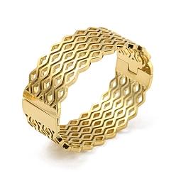 Золотой 304 женские браслеты с полыми шарнирами из нержавеющей стали, золотые, 1 дюйм (2.4 см), внутренний диаметр: 2-1/2x2 дюйм (6.2x4.95 см)