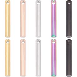 (52) Непрозрачная лаванда 10 шт. 5 цвета 304 подвески из нержавеющей стали, колонка, разноцветные, 40x6 мм, отверстие : 2.7 мм, 2 шт / цвет