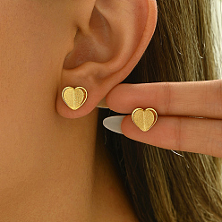 Золотой 201 нержавеющая сталь 3 серьги-гвоздики в форме сердца для женщин, идеально подходит для свиданий, золотые, 9.8 мм