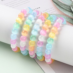 Разноцветный Браслеты из круглых бусин из окрашенного натурального селенита для женщин, красочный, внутренний диаметр: 2-1/4 дюйм (5.55 см)