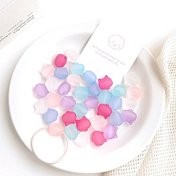 Mixed Color Rubberized Style Transparent Acrylic Beads, Cat, Mixed Color, 15.1x15x12.1mm, Hole: 3.8mm