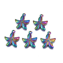 Rainbow Color Ионное покрытие (ip) 304 подвески из нержавеющей стали, цветок, Радуга цветов, 22.5x19x4 мм, отверстие : 2 мм