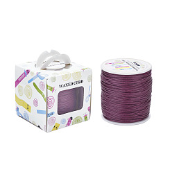 Purple Waxed Cotton Cords, Purple, 1mm, about 100yards/roll(91.44m/roll), 300 feet/roll