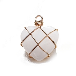 Белый Нефрит Натурального белого нефрита подвески, сердце прелести, 20 мм