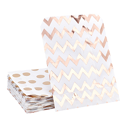 Mixed Color Diagonal Stripe Pattern Eco-Friendly Paper Bags, Gift Bags, Shopping Bags, Rectangle, Mixed Color, 18x13x0.01cm, 48pcs/set