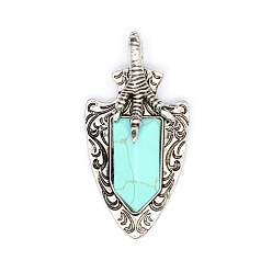 Бирюза Синтетические бирюзовые подвески, коготь дракона, 55x23x8 мм