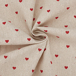 Heart 1M Linen Fabric, for Garment Accessories, Heart, 1580x0.5mm