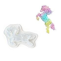 White DIY Silicone Pendant Molds, Horse, Resin Casting Molds, for UV Resin, Epoxy Resin Craft Making, White, 49x69x9mm