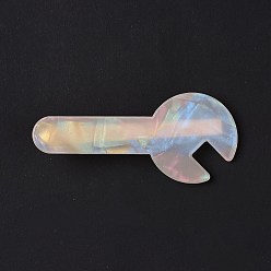 Golden Acryl-Haarkralle, mit  eisernem Zubehör, Haar-Accessoires für Mädchen, Schlüssel, golden, 66x29x14 mm