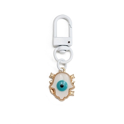 Hamsa Hand Alloy Enamel Pendant Decorations, Hamsa Hand, 55x11mm