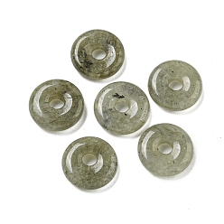 Лабрадорита Подвески-пончики из натурального лабрадорита/диска пи, 12~13x3~4 мм, отверстие : 3 мм