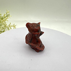 Родонит Скульптурные украшения из натурального родонита, для украшения стола домашнего офиса, дракон, 30~40 мм