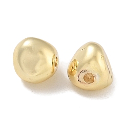 Настоящее золото 14K Латунные бусины, треугольные, реальный 14 k позолоченный, 8x7x7 мм, отверстие : 1.4 мм