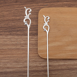 Серебро Палочки для волос из сплава, аксессуары для волос для женщин и девочек, серебряные, 160x14 мм