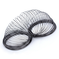 Gunmetal Steel Memory Wire, for Wrap Bracelets Making, Nickel Free, Gunmetal, 22 Gauge, 0.6mm, 60mm inner diameter, 1800 circles/1000g
