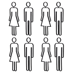 Черный 8Набор акриловых самоклеящихся наклеек, туалетный знак, Женщина мужчина, чёрные, 150x49~54x4 мм