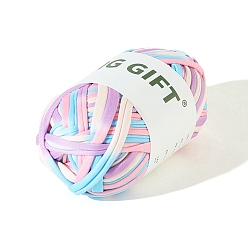 Разноцветный Пряжа из полиэфирной ткани, для ручного вязания толстой нити, пряжа для вязания крючком, красочный, 5 мм, около 32.81 ярдов (30 м) / моток