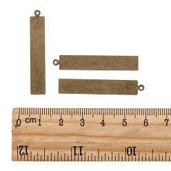 Antique Bronze Metal Tags, Brass Stamping Blank Tag Pendants, Rectangle, Antique Bronze, 41x7x0.5mm, Hole: 1mm