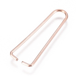 Розовое Золото Вакуумное покрытие pvd 304 скобы для ледоруба из нержавеющей стали, зажимы для бисера, розовое золото , 27x8x1 мм, штифты : 1 мм