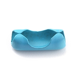 Темно-Голубой Латунные соединения шаровой цепи, глубокое синее небо, 9x3~3.5 мм, отверстие : 2.5 мм