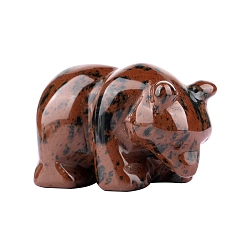 Mahogany Obsidian Natural Mahogany Obsidian Display Decorations, Home Decorations, Elephant, 30x21x40mm