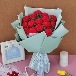 Красный Ручная работа, держащая в руках пакет с цветочным материалом, включая хлопковую нить, инструмент для вязания крючком, маркеры замков крючком, бумага для упаковки цветочных букетов, красные, 45x25 см