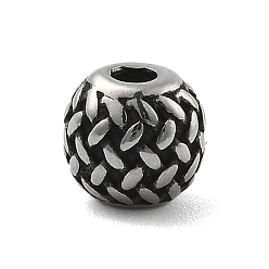 Античное Серебро 316 бусины из хирургической нержавеющей стали, круглые, античное серебро, 6x5.5 мм, отверстие : 1.8 мм