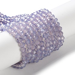 Лиловый Запекание окрашенные прозрачные стеклянные бусины нити, имитация Opalite, граненые, круглые, сирень, 4 мм, отверстие : 0.9 мм, около 105~110 шт / нитка, 38~39 см