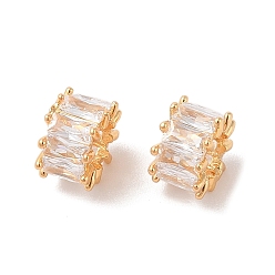 Прозрачный Латуни европейского бисера, со стеклом, плоско-круглые, золотые, прозрачные, 10x6.5 мм, отверстие : 5 мм