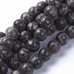 Léopard Perles de jaspe en peau de léopard naturel, ronde, 6mm, Trou: 1mm, Environ 65 pcs/chapelet, 15.75 pouce (40 cm)