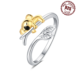 Kangaroo 925 регулируемые открытые манжеты из стерлингового серебра, с кубического циркония, кенгуру, внутренний диаметр: 18 мм