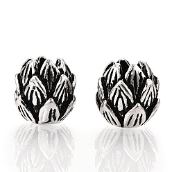 Argent Antique 925 perles en argent sterling, fleur, argent antique, 7x7.5x7mm, Trou: 3mm