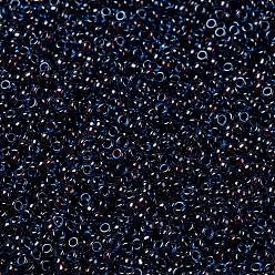 (RR358) Ruby Lined Capri Blue Luster MIYUKI Round Rocailles Beads, Japanese Seed Beads, 15/0, (RR358) Ruby Lined Capri Blue Luster, 1.5mm, Hole: 0.7mm, about 250000pcs/pound