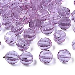 Лиловый К 9 стекло, имитация Австрийские кристаллические шарики, класс AAA, граненые, круглые, сирень, 10 мм, отверстие : 0.9~1 мм