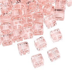 Light Salmon K9 Glass, Imitation Austrian Crystal Beads, Grade AAA, Faceted, Cube, Light Salmon, 5~5.5x5~5.5x5~5.5mm(size within the error range of 0.5~1mm), Hole: 0.7~0.9mm