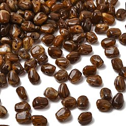 Седло Коричневый Непрозрачные акриловые бусины, имитирующие драгоценные камни, самородки, седло коричневый, 9x7x5.5 мм, отверстие : 1.5 мм, Около 2500 шт / 500 г