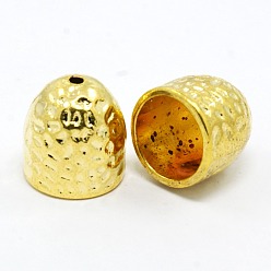 Золотой Блестящие концы сплава колокольчатая шнура, Торцевые крышки, золотые, 13x12.5 мм, отверстие : 1.5 мм