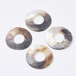 Black Lip Shell Black Lip Shell Pendants, Donut, 49x2mm, Hole: 1.5mm