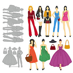 Human Модная тема трафареты для резки углеродистой стали, для diy scrapbooking, Фотоальбом, декоративная бумага для тиснения, цвет нержавеющей стали, Рисунок девушки, 82x81~149x0.8 мм, 2 шт / комплект