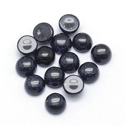 Blue Goldstone Synthetic Blue Goldstone Cabochons, Half Round, 6x3~3.5mm