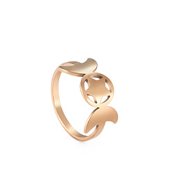 Розовое Золото Кольца из нержавеющей стали, украшения для унисекс, розовое золото , размер США 7 (17.3 мм)